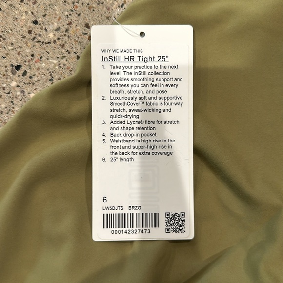 Lululemon Instill Tight 25” - Size 6 - Bronze Green - Picture 2 of 3